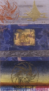 <h5>Venus Crossing / Solar Storm</h5><p>Acrylic and mixed medium on canvas. 56" X 30".																																																																																																																																																																																																																																																																																																																		</p>