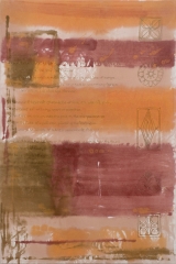 <h5>Ashram</h5><p>Acrylic and sand on unprimed canvas. 60” X 40” </p>